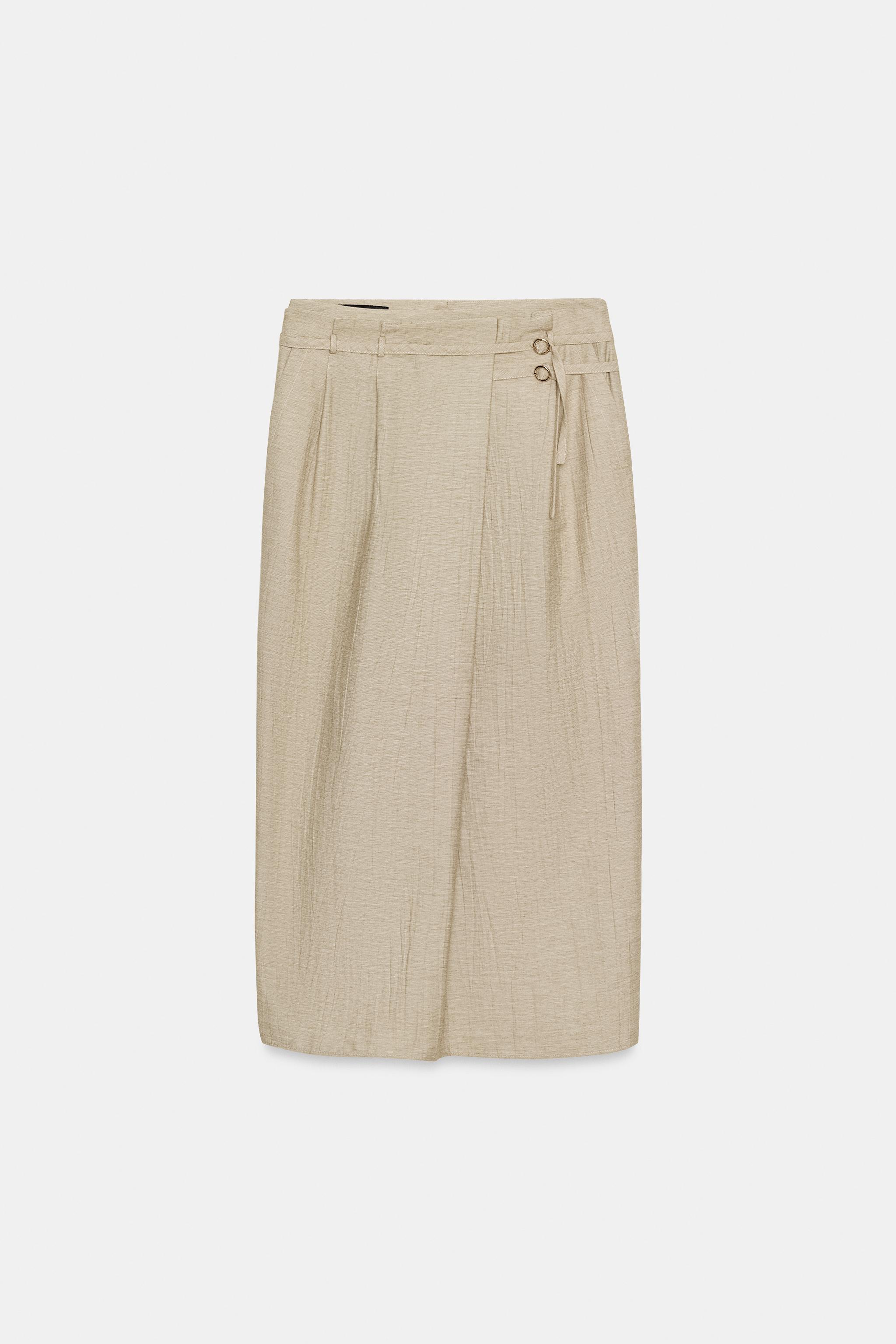BELTED MIDI SKIRT